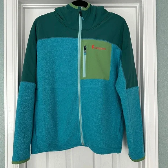 Cotopaxi Abrazo Hooded Full-Zip Fleece Jacket Greenery & Poolside Size Large‎ - Picture 5 of 15